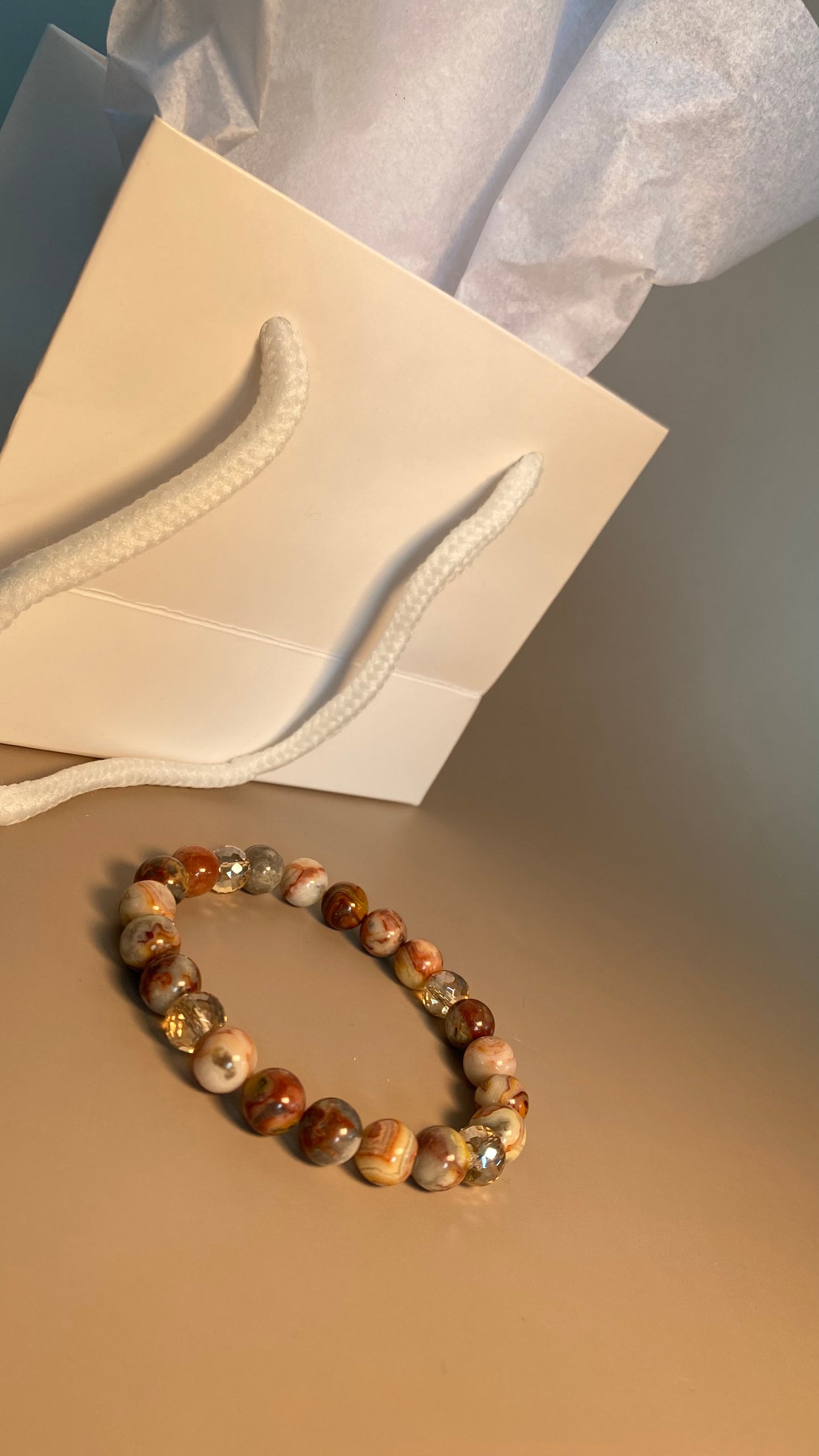Mimi Crazy Lace Agate 8mm Bracelet