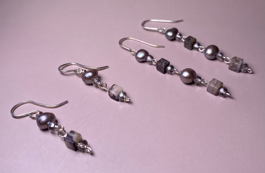 Veronica Pearl & Zebra Earrings