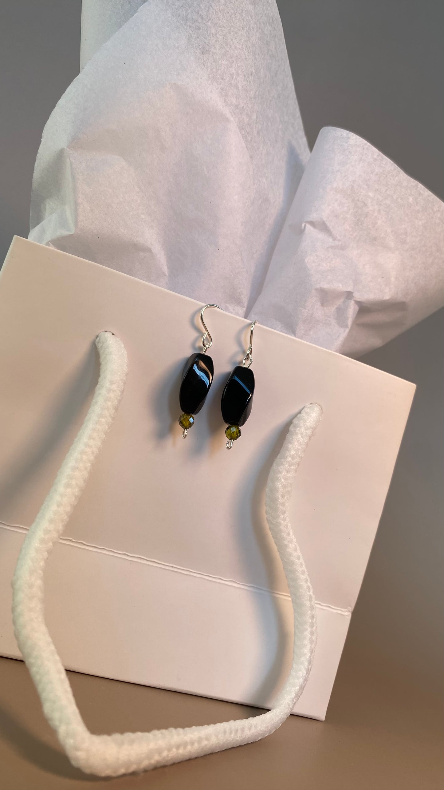 Riya Black Agate Earrings