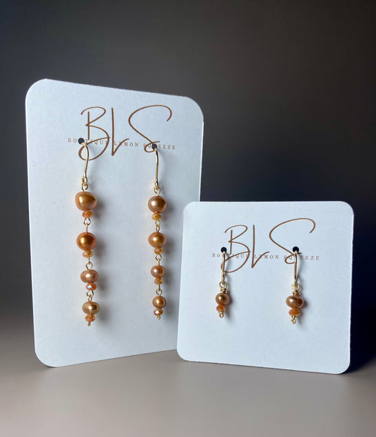 Sophia Copper Pearl Dangle Earrings